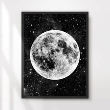 Listing image for Moon Art Print Astronomy Poster Outer Space Picture A4 A3 A2 A1 XL Extra Large