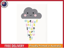 Listing image for NEW (LAMINATED) ALPHABET KIDS HAPPY CLOUD (61X91CM) LEARNING CHART PICTURE PRINT